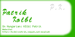 patrik kolbl business card