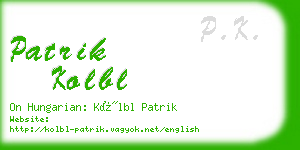 patrik kolbl business card